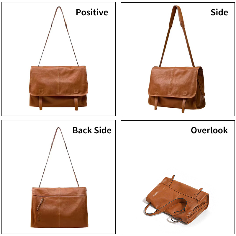 Sinco Vegetable Tanned Sheepskin Leather Messenger Bag Sinco Vegetable Tanned Sheepskin Leather Messenger Bag
