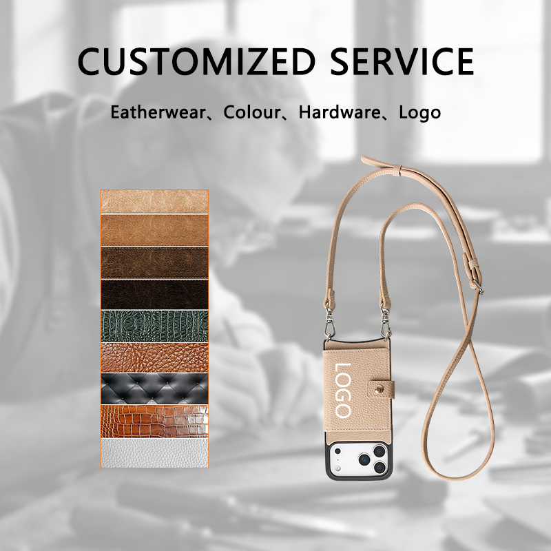 Sinco Custom Leather Wallet Phone Case with Detachable Card Holder
