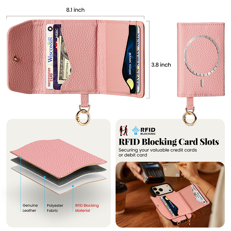 Sinco Custom Genuine Leather Wallet Phone Case for iPhone