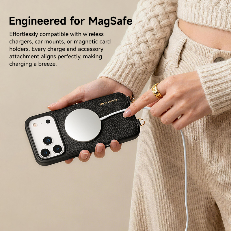 Multi-functional Genuine Leather MagSafe Crossbody Phone Case New Arrival
