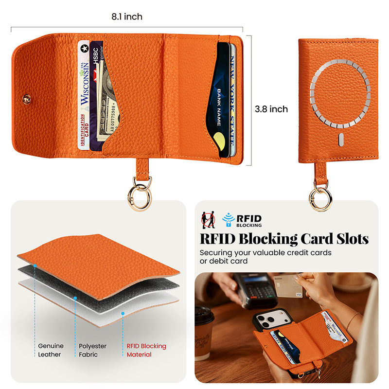 Sinco Custom Genuine Leather Wallet Phone Case for iPhone 18 Pro Max Sinco Custom Genuine Leather Wallet Phone Case for iPhone 18 Pro Max