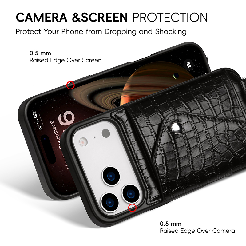 Sinco Custom Genuine Leather Crossbody Phone Case for iPhone 17 18 Pro Max