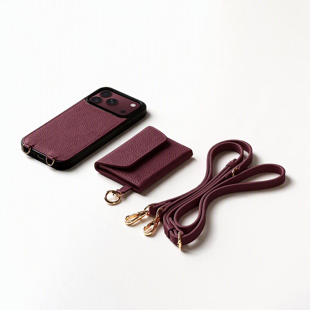 Sinco Custom Burgundy Wallet Phone Case for iPhone 18 Pro Max