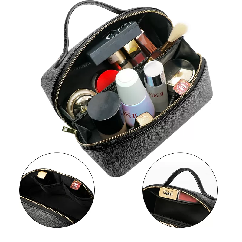 custom leather makeup bags for women cosmetic bag wholesale