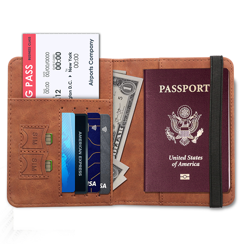 Sinco custom leather travel wallet passport holder and luggage tag set for travel design