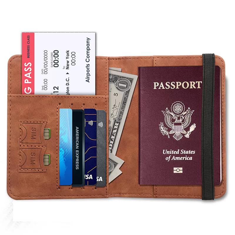 Sinco custom leather travel wallet passport holder and luggage tag set for travel design