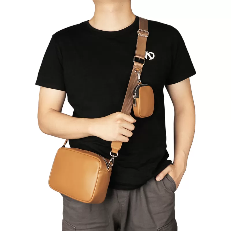 Sinco genuine leather cross body bag men single messenger shoulder bags