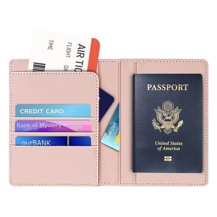 Sinco custom pu leather travel wallet passport holder