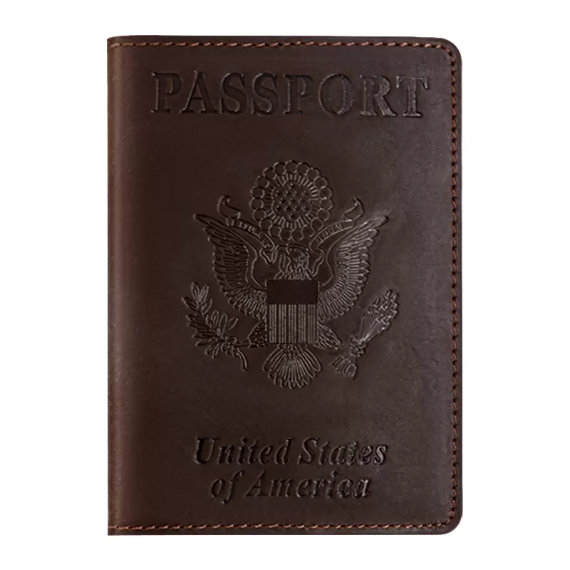 Sinco crazy horse leather passport cover luxury designer