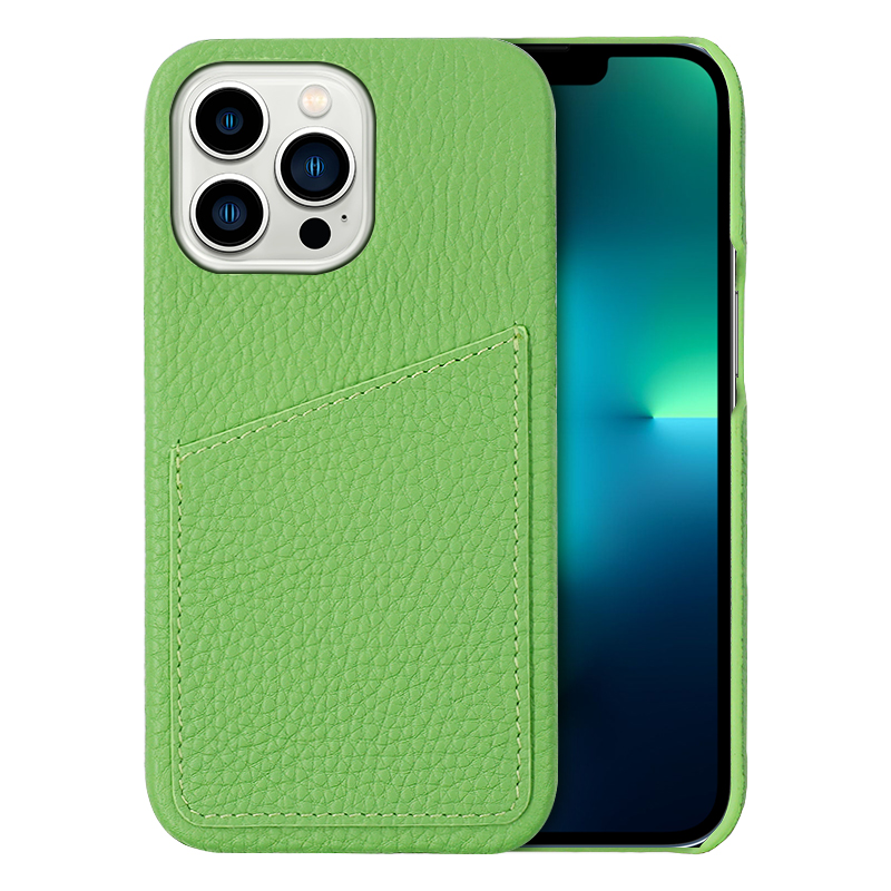 Sinco wholesale pebble leather case with card holder for iphone 15