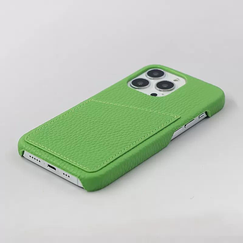 Sinco wholesale pebble leather case with card holder for iphone 15