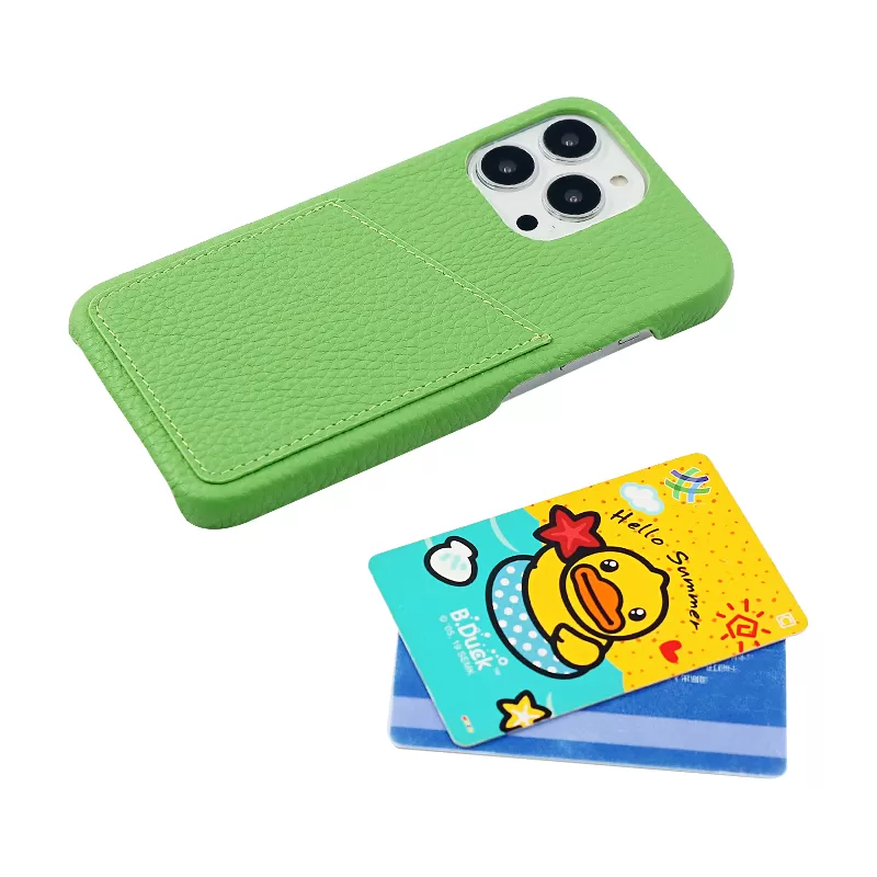 Sinco wholesale pebble leather case with card holder for iphone 15