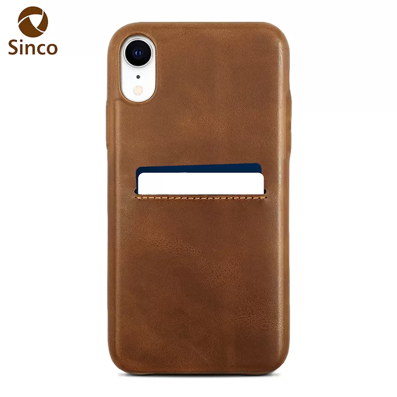 Sinco factory vegan leather case with card holder for iphone