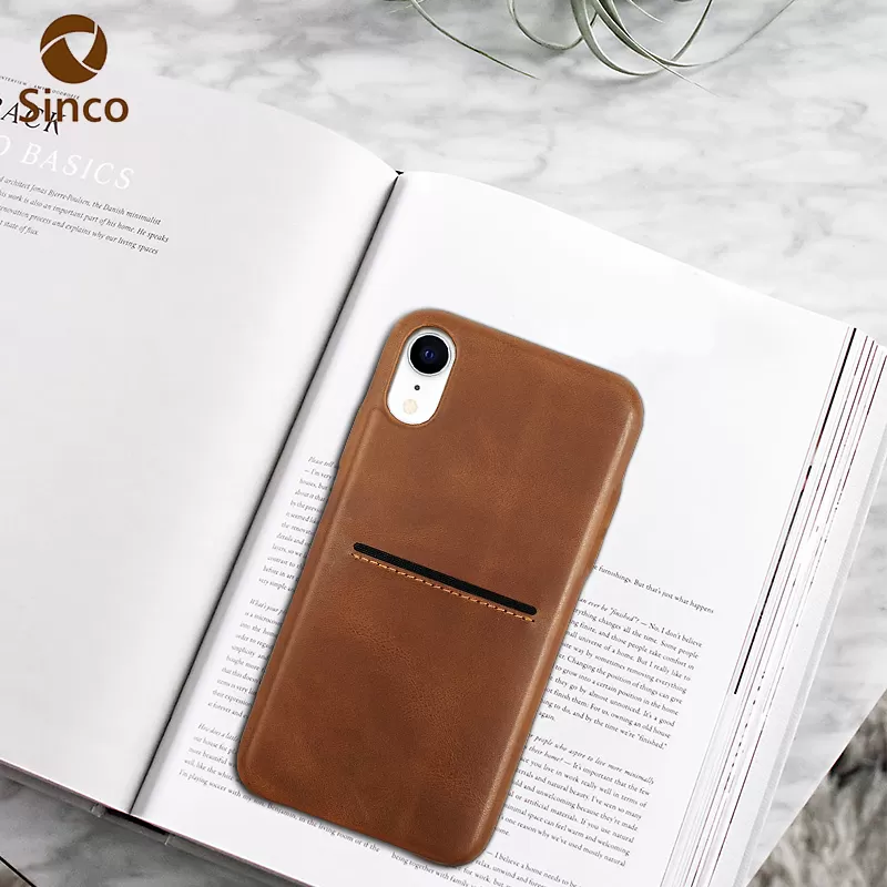 Sinco factory vegan leather case with card holder for iphone