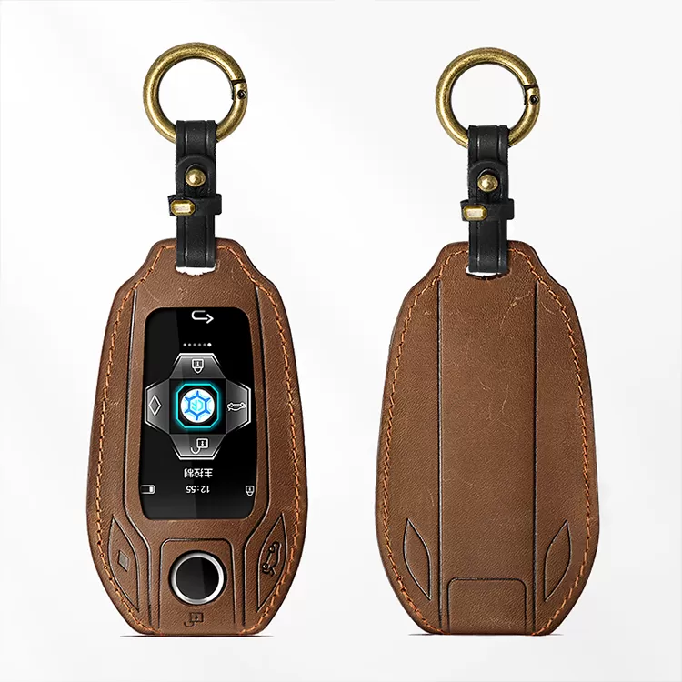 Sinco factory crazy horse leather car key case for bmw
