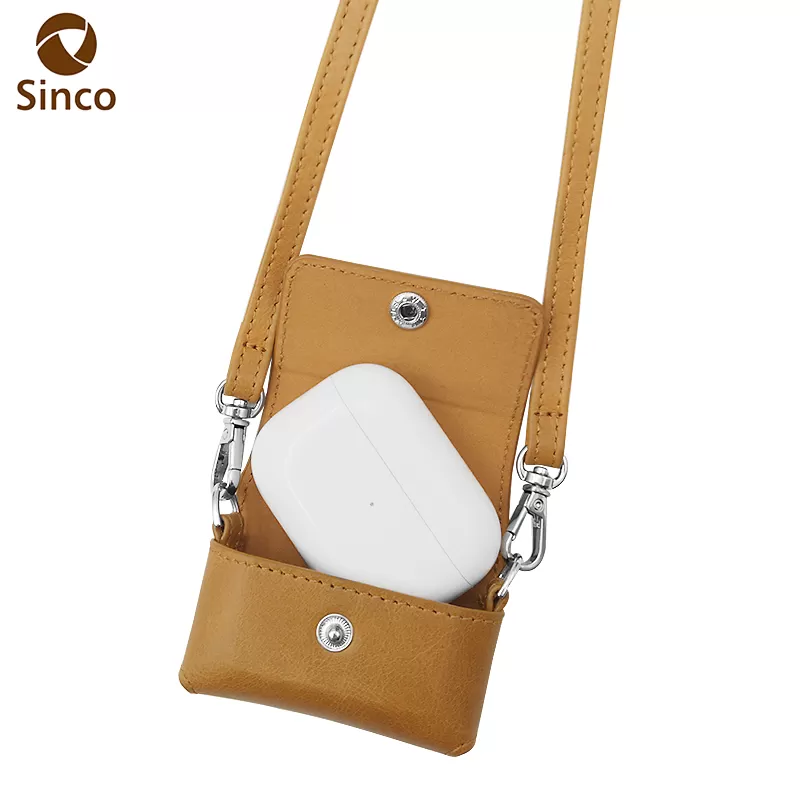 Sinco wholesale leather backpack airpod case