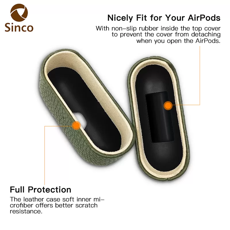 Sinco pebble leather case for airpod