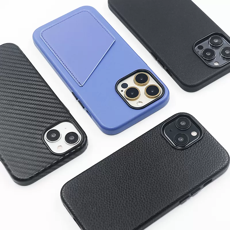 Plain Leather Phone Case with Card Holder