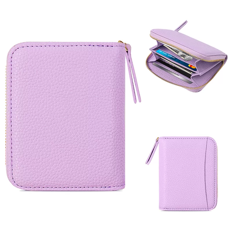 Sinco custom short zipper card holder for women