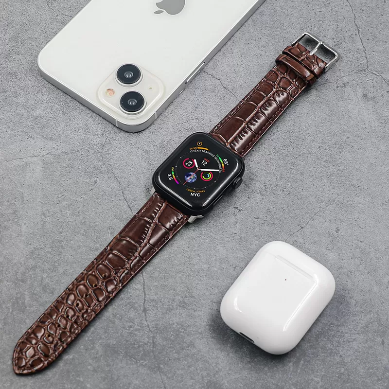 Sinco crocodile leather apple smart watch bands