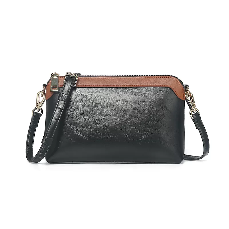 Sinco black leather cross body bag women