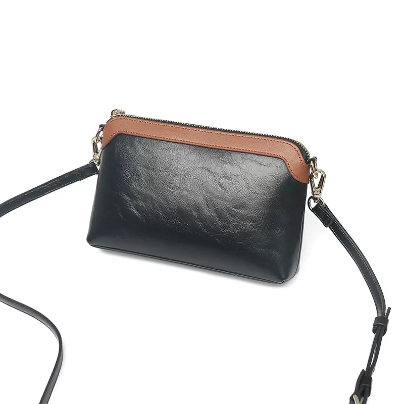 Sinco black leather cross body bag women