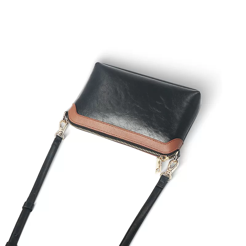 Sinco black leather cross body bag women