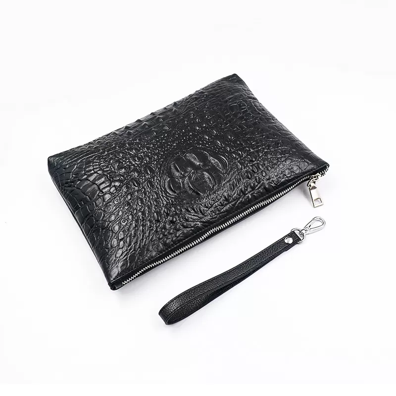 Sinco black crocodile leather clutch briefcase