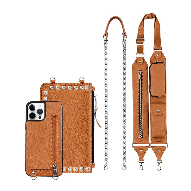 Sinco leather crossbody phone case with zipper
