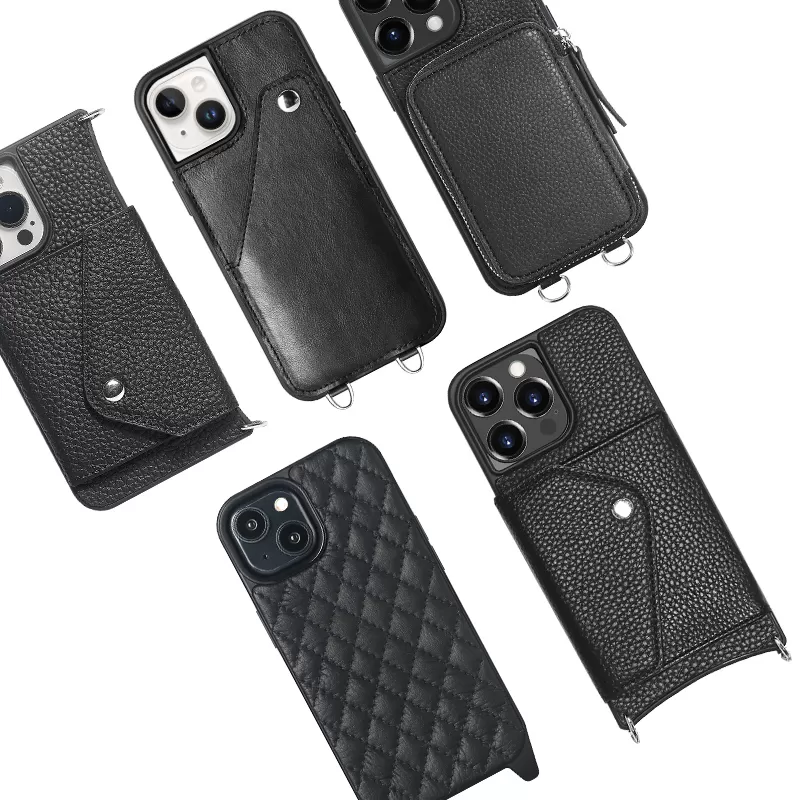 Sinco leather crossbody puffer phone case