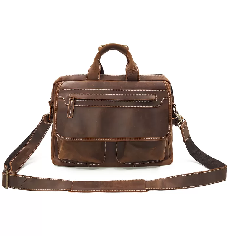 Sinco crazy horse leather brief case for men