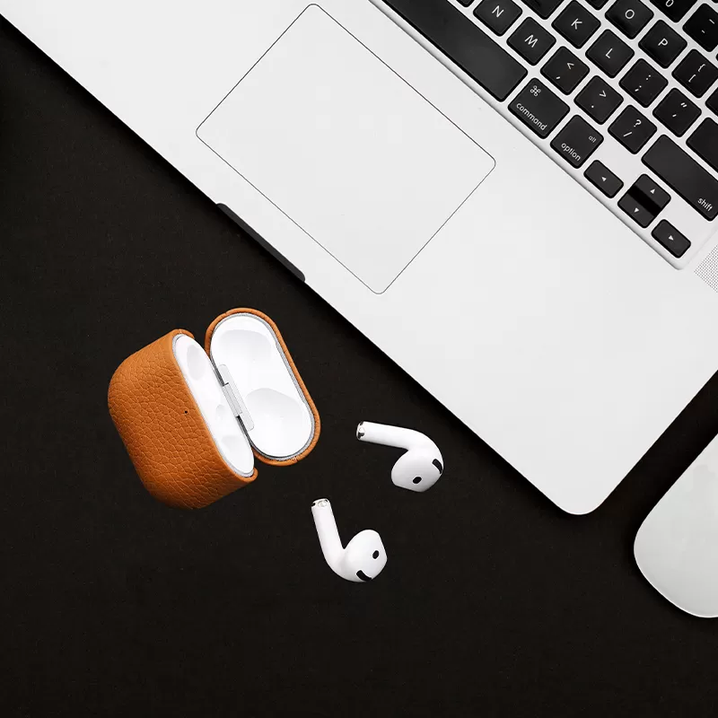 Sinco airpods headphone cases Lichee Pattern Leather Earbud Case