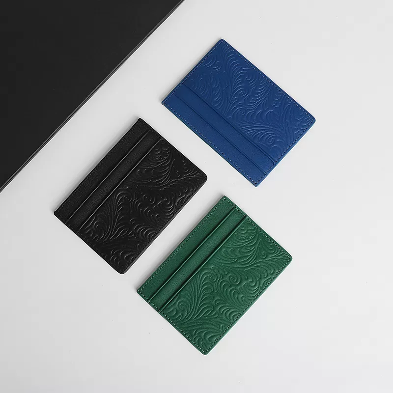 Sinco custom leather card holder embossed design card holder