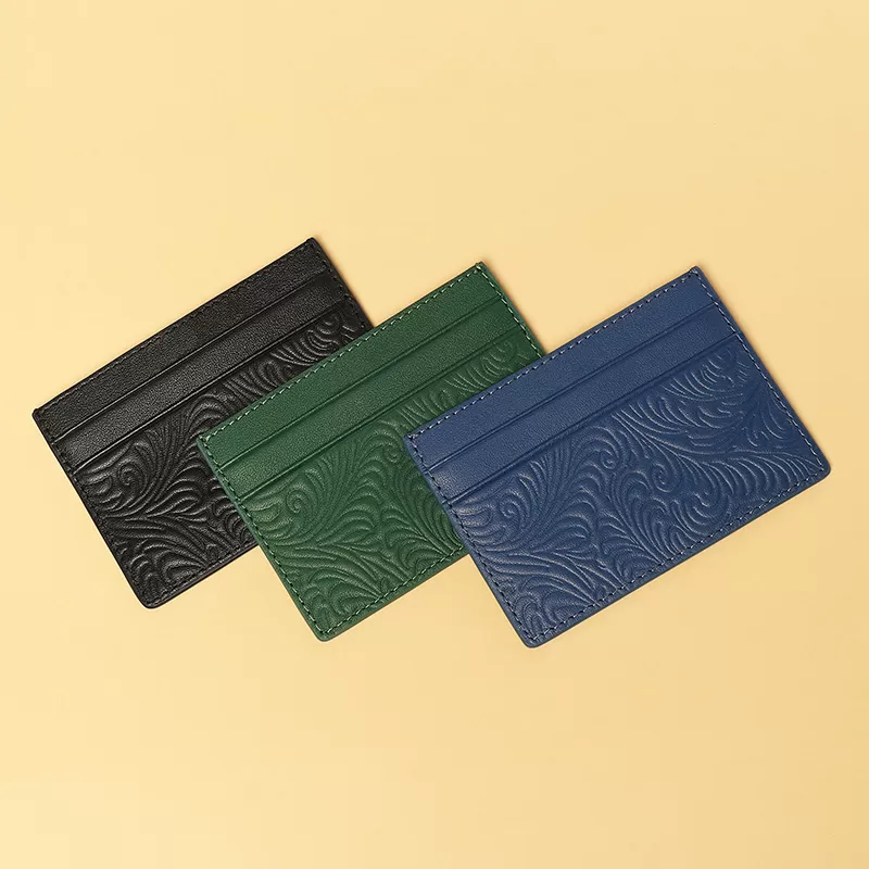 Sinco custom leather card holder embossed design card holder