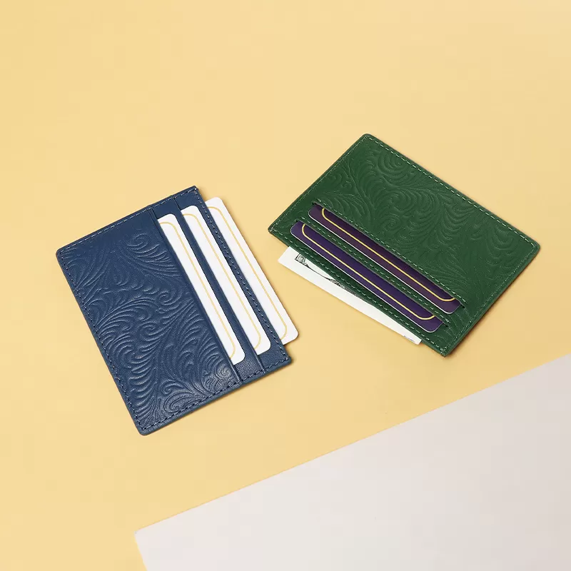Sinco custom leather card holder embossed design card holder