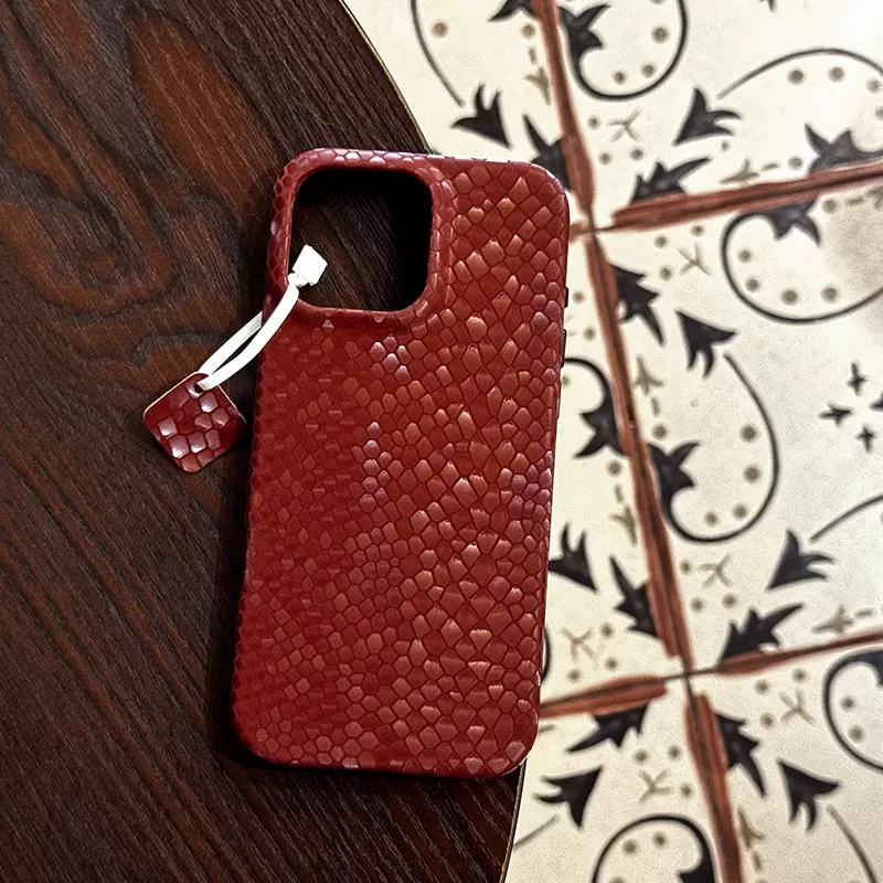 Sinco genuine leather snake print case phone