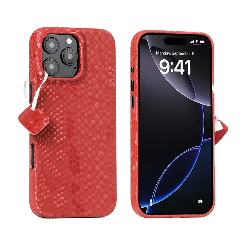 Sinco genuine leather snake print case phone