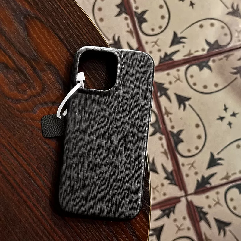 Sinco genuine leather cross pattern phone case crosshatch case