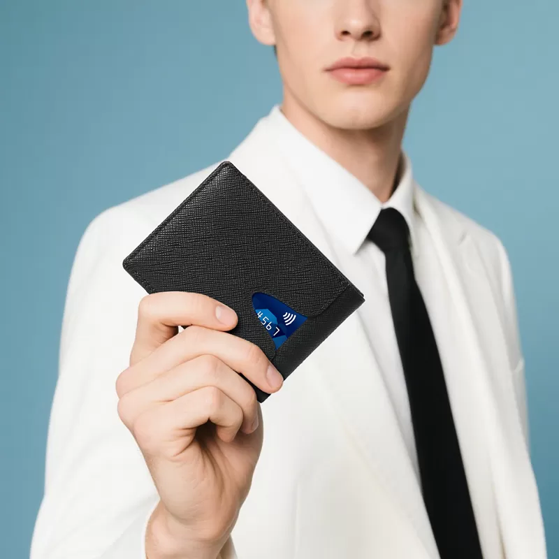 Sinco saffiano texture leather credit card holder wallet