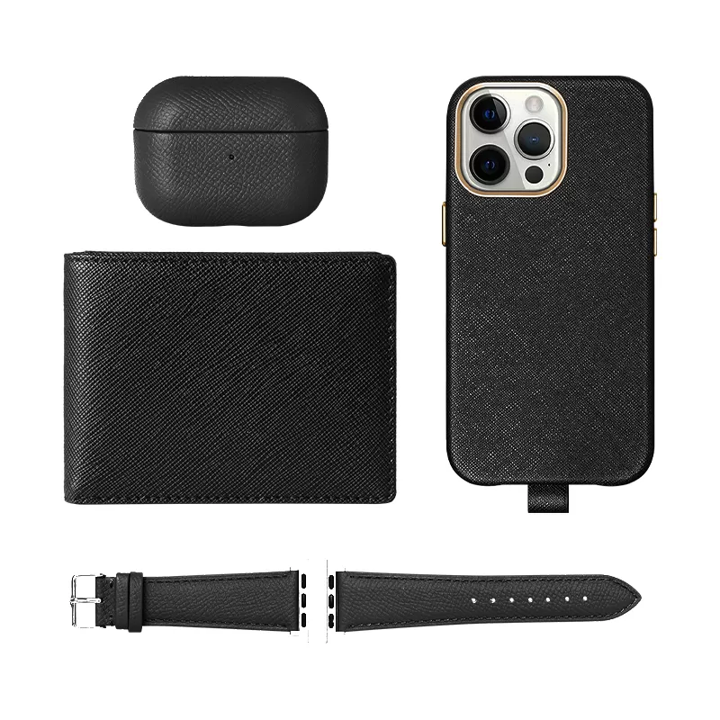 Sinco saffiano texture leather credit card holder wallet