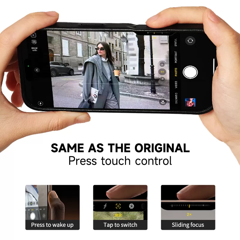 Sinco leather phone case custom with camera control button