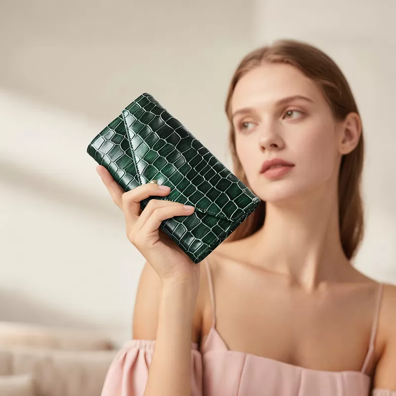 Sinco alligator Pattern wallet card holder leather for women
