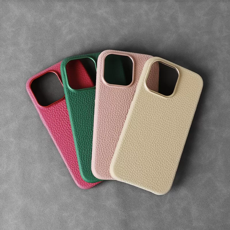 Sinco genuine leather lychee pattern make leather cell phone case