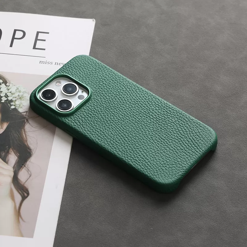Sinco genuine leather lychee pattern make leather cell phone case