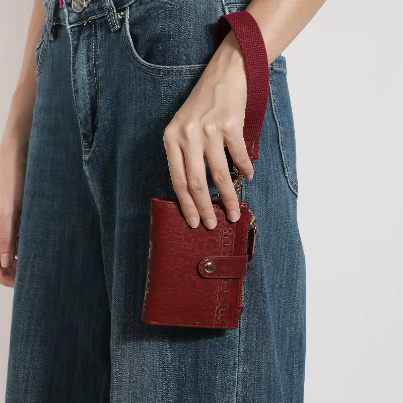 Sinco leather credit card holder wallet with wrist