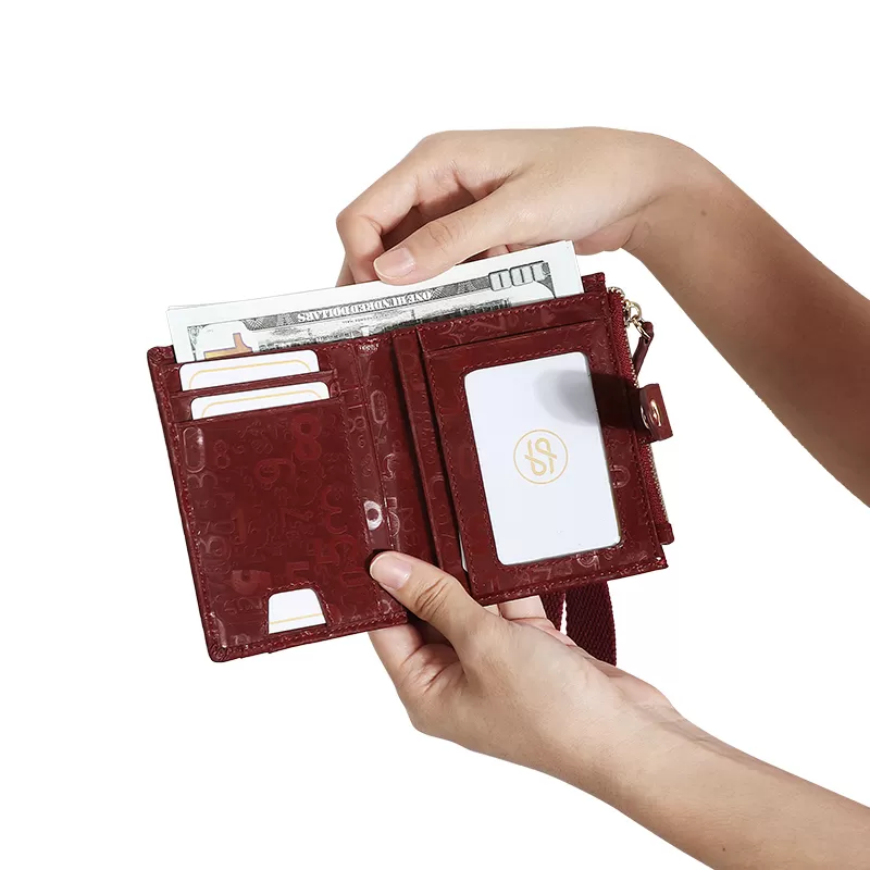 Sinco leather credit card holder wallet with wrist