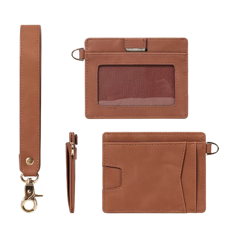 Sinco custom leather card holder wallet with wrist