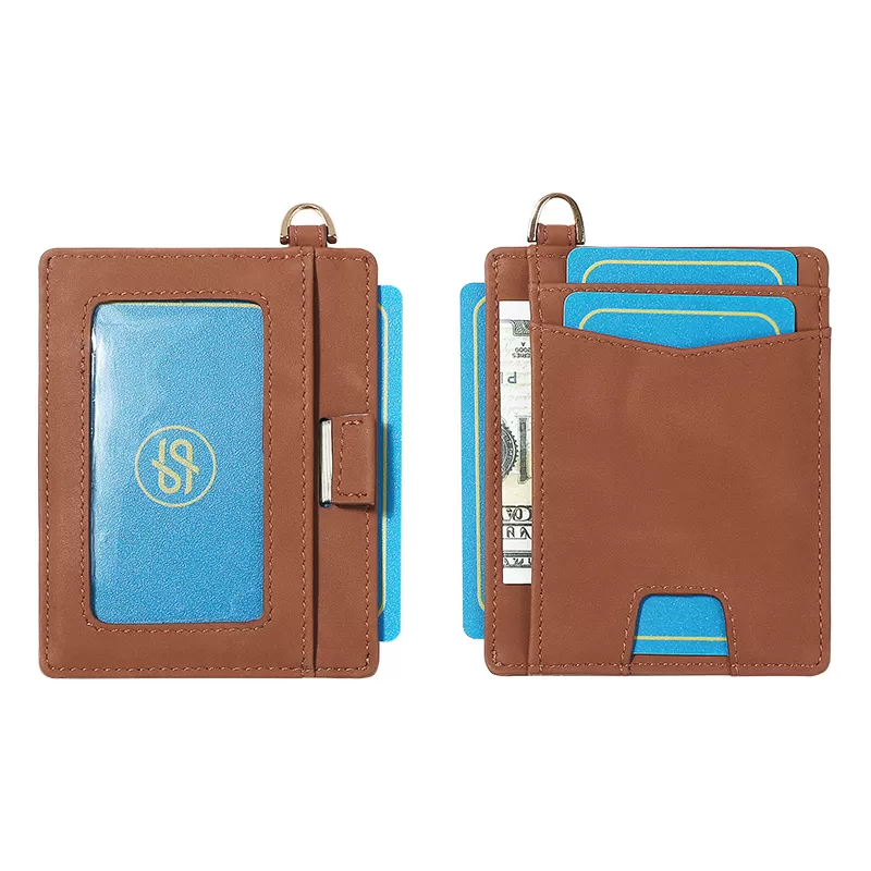 Sinco custom leather card holder wallet with wrist