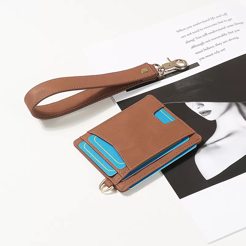 Sinco custom leather card holder wallet with wrist