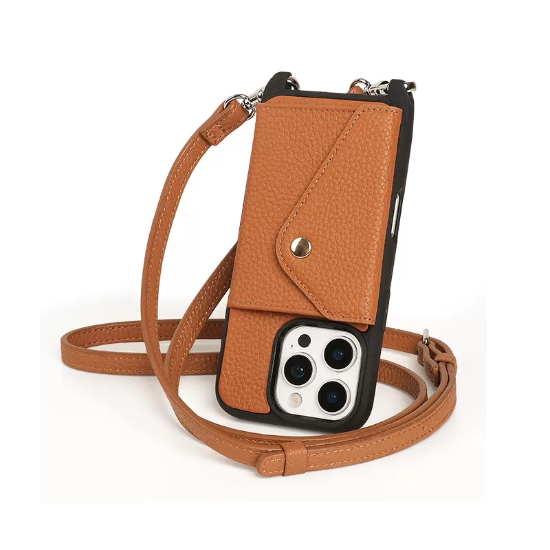 Sinco custom leather phone case with strap crossbody